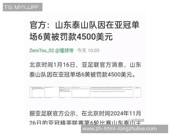 山东泰山遭重罚每张黄牌罚款1000美金亚足联执法引发争议